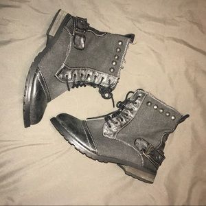 Black combat boots